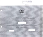 Agent's current  practising certificate